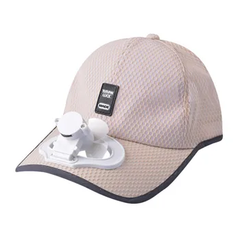 Letní Ventilátor Chlazení Baseball Cap Hat USB Nabíjecí Prodyšné Odstín Opalovací krém, Klobouk Požadované Rybaření Letní Sport Venkovní 2021 Nové 2655