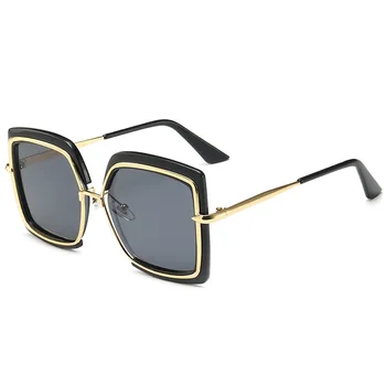 Nadrozměrných sluneční Brýle, Ženy Značky Značkové Kovové Sluneční Náměstí 2020 Nové Ženské Odstíny, Velké Zrcadlo Sluneční Brýle oculos Superstar 10164