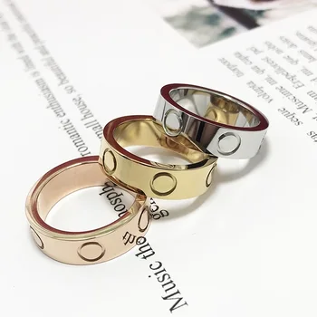 2021Fashion a populární muže a ženy, páry, banket, výročí dárky titan ocel diamanty jednoduché korejský trend prsten šperky 1219