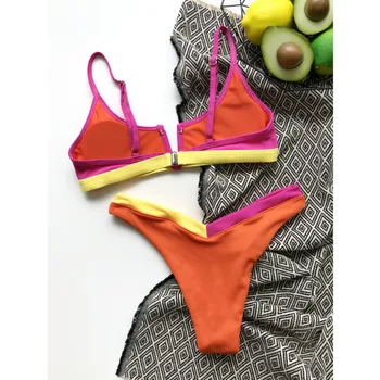 Sexy Barva V Styl Bikiny Set Žen Plavky Push Up Plavky Ženy Plavat Nosit Plavky Dívky Na Pláži Thong Bikini 2021 127919
