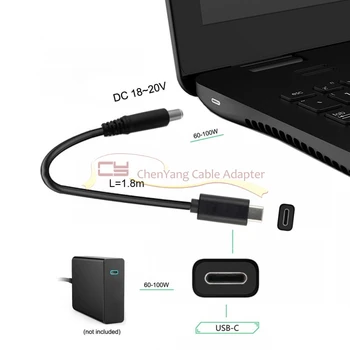 USB 3.1 Typ C Samec DC 5.5X2.5 mm Samec Napájení Nabíjení Konektor pro Adaptér Prodlužovací Kabel pro Lenovo Notebook Asus Nabíječka Adaptér 129770