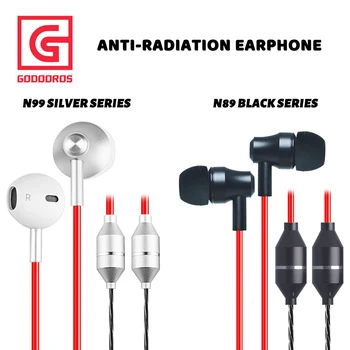 TOP Módní Červené serise Anti-záření In-Ear Sluchátka Vzduchu, Akustické Trubice Sluchátka Stereo Hudby, 3.5 mm MIC Sluchátka Redukce Šumu 134699