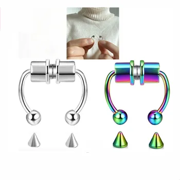 Nové Nerezové Oceli Falešný Piercing Magnetický Kroužek V Nose Hoop Náušnice Přepážka Kroužky Pro Ženy, Šperky Non Piercing Obručí Šperky 1353