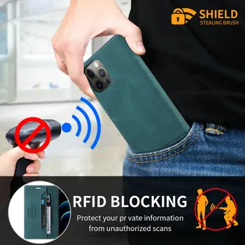 RFID Blokování Kožené Flip Pouzdro Realme 8 5G 2021 Luxusní Kryt Magnet Kniha Štít, Peněženku Držák pro OPPO Realme 8 Pro Případ Funda 136896