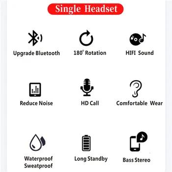 Originální Lenovo HX106 Bluetooth Sluchátka Ušní Háček HD Hovoru Bezdrátové Bluetooth 5.0 Sluchátko S Mikrofonem Pro Řízení Zasedání