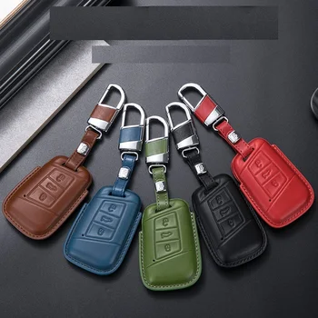 1ks Geunine Kůže Klíč Kryt Dálkového Případě Shell Pro VW PASSAT - 2020 B8 Škoda Kodiaq Octavia A7 auto klíč případě držák na klíče