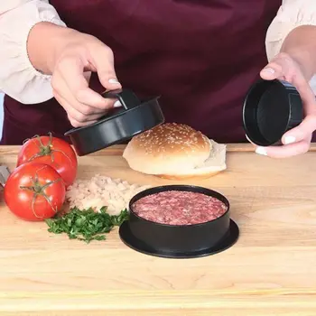 Burger Výrobce Kuchyně Kulatý Tvar Stiskněte Food-Grade ABS Maso na Hamburger Stiskněte tlačítko Gril Hovězí Hamburger Stiskněte Patty Výrobce Plísně Plísně Příliš 1605