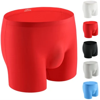 Vysoce Kvalitní Muži Boxerky Pohodlné Prodyšné Kalhotky Ultra-tenké Boule Pouzdro Bílá Červená Šedá Modrá Viskóza Kalhotky