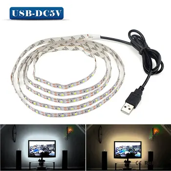 1Roll USB Power Led String Světla, Flexibilní SMD2835 DC5V Dioda TV Pozadí Světlo Vodotěsné Pásky Lampa Ložnice Noční Světla 1678
