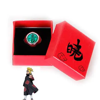 Anime Ninja Prsten Jasný Měsíc Organizace Uchiha Sasuke Suke Sharingan Cosplay Prsten Box Set Žen Mužské Šperky Nové 1682