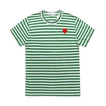 (Mám oči)2020 Nové tričko s Výšivkou Srdce, Muži a Ženy Nosí Lásku Kolem Krku Bavlněné Barevné Pruhované s Krátkým rukávem pro Pár 172318