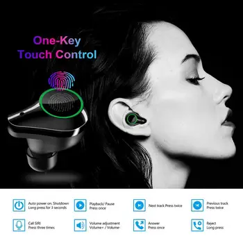 TWS Bezdrátové Bluetooth 5.0 Headset Sportovní Vodotěsné Špunty do uší 6D Prostorový Zvuk hi-fi Bass Sluchátka S 4000 MAh Nabíjecí Box 188633
