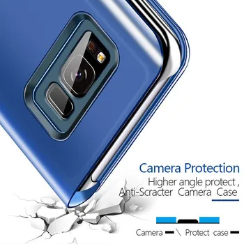 Pro Samsung Galaxy A12 5G Pouzdro Smart View Mirror Flip Kožené Telefon pouzdra Pro Samsung A42 12 42 GalaxyA12 Kryt Capa Fundas