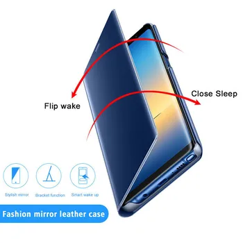 Pro Samsung Galaxy A12 5G Pouzdro Smart View Mirror Flip Kožené Telefon pouzdra Pro Samsung A42 12 42 GalaxyA12 Kryt Capa Fundas