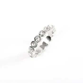 Módní Bílé Crystal Prsteny Pro Ženy Barva Stříbrná Strana Zásnubní Večírek Šperky, Doplňky, Velikost 5-12 2104