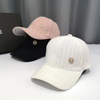 Nové příjezdu Dámské jarní Baseballové Čepice, módní pletení klobouk s M štítek tenké a prodyšné sluneční klobouk 238