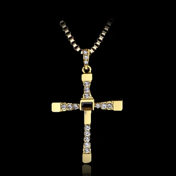 Rychle A Zběsile 9 Náhrdelník Náboženské Crystal Kříž Přívěsek Náhrdelníky Dominic Toretto Film Šperky Pro Muže Dárek 2488