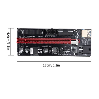 6ks VER009 USB 3.0 PCI-E Riser VER 009S Express 1X 4x 8x 16x Extender Stoupačky Karty Adaptéru SATA 15pin na 6 pin, Napájecí Kabel Nový 267