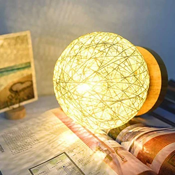 Dřevěné Stolní Lampa LED Sepak Takraw Dekorativní USB Dřevěné Umění Atmosféry Světla Svatební Obývací Pokoj Ložnice Večeři Domova 2868