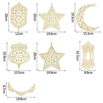 DIY Eid Dekor Dřevěný Přívěsek Ramadan Kareem Dřevěné Měsíc Ornament Pro Domácí Islám Muslimské Zásoby Strany Mubaraka, Dřevo Řemesla, Dárky 3243