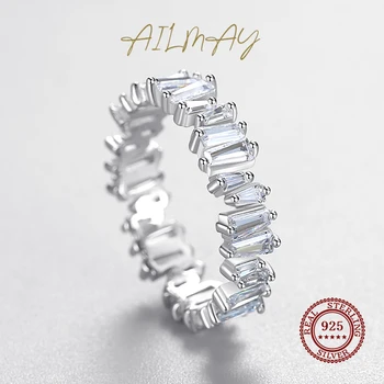 Ailmay Kvalitní Real 925 Sterling Silver Elegantní Móda CZ Prsteny Pro Ženy, Dívky, Párty, Doplňky, Šperky 39