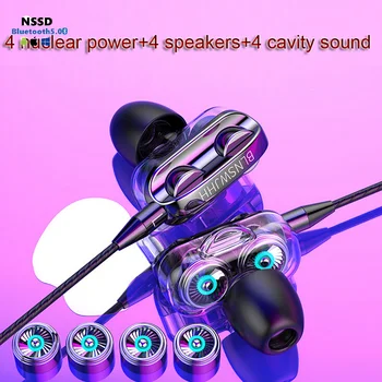 NSSD High-End Sluchátka 3,5 mm Super Bass V uchu hi-fi Stereo Sluchátka Vysoce Kvalitní Sluchátka Sluchátka Headset S Mikrofonem