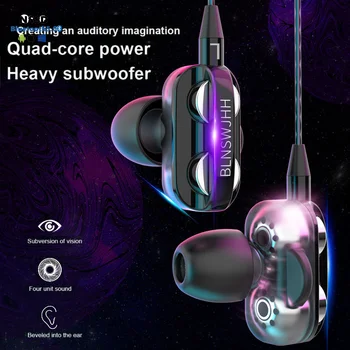 NSSD High-End Sluchátka 3,5 mm Super Bass V uchu hi-fi Stereo Sluchátka Vysoce Kvalitní Sluchátka Sluchátka Headset S Mikrofonem