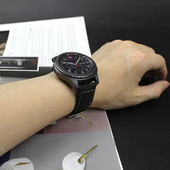 22mm hodinky kapela pro hodinky Samsung Galaxy 3 45 mm/46mm Gear s3 Hranice smartwatch kožený náramek Huawei watch GT-2-2e-pro popruh 40