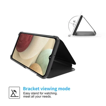 Luxusní Zrcadlo Smart View Flip Pouzdro Pro Oppo Pro Realme 7 Pro, Kožené Stojan Kryt Real me 8 Pro V5 X50 X3 Superzoom C15 C17 C11 4196