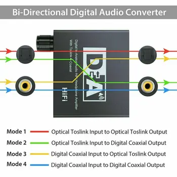 D / a převodník Digitální Na Analogový Audio Převodník, Dekodér Koaxiální, Optický Toslink Na Analogový Aux Rca R/l 3,5 mm Audio Zesilovač Adaptér 4742