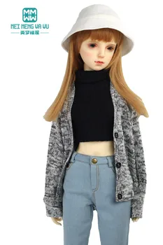BJD Doll oblečení Módní džíny, vlněné vesty, klobouky 58--60CM 1/3 BJD DD SD hračky Míč Spojované Panenka příslušenství 4821
