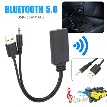 Bluetooth-kompatibilní Aux Adapter Wireless Car Audio Přijímač USB Na 3,5 mm Jack Audio Music Mic Adaptér Pro Handsfree Auto Reproduktor 5188
