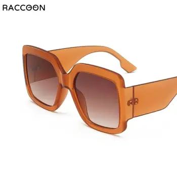 Nový Luxusní Oranžový Čtverec Vintage Sluneční Brýle, Ženy Módní Kovové Velký Rám Brýle Sluneční Brýle Žena Barevné Odstíny Festival Gafas 5196