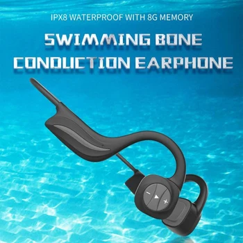 Otevřené Ucho Bezdrátové Kostní Vedení Sluchátka Bluetooth 4.2 Stereo Sluchátka Vodotěsný IPX8 pro Běh Plavání Sport.