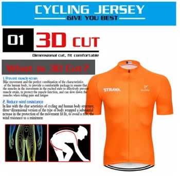 2021 STRAVA orange Cyklistický Dres Quick-Dry Bib Šortky Set 19D Pad Ropa Ciclismo dresy Maillot MTB Cyklistické Oblečení Sportovní oblečení 5749