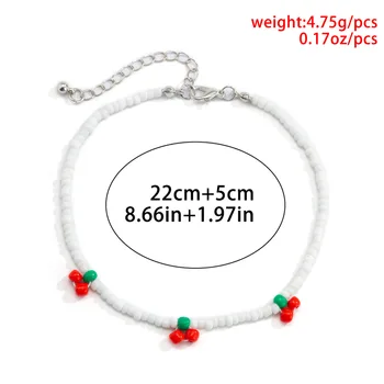 Nový korejský Letní Handmade Sladké Červené Cherry Ovoce Barevné Korálkový náhrdelník Náhrdelník pro Ženy, Dívky Bohemia Dovolenou na Pláži Šperky
