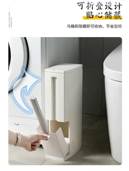 Japonský Styl Toaleta Koše Domácnost Koše Wc Štětce Sada s Víkem Toaletního Papíru Koše Popelnici s Víkem 6207