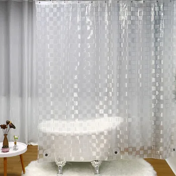 Vodotěsné Mildewproof Zahuštěný 3D Plastové PVC Mozaika Sprcha Pebble Visí Transparent Proti Plísním Koupelna Závěs 1 Kus 7348