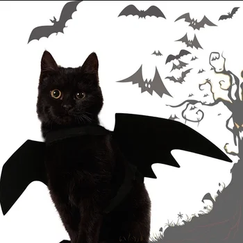 Halloween Roztomilý Pet Oblečení Černá Netopýří Křídla Kabelového Kostým pro Halloween Cosplay Kočka Pes Halloween Party pro Pet Supplies 7361