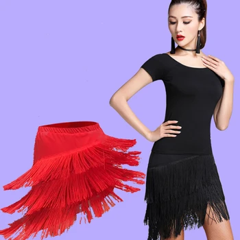 2019 latin dance sukně sexy ženy horní kostým Samba, Tango druhy střapce Šaty soutěže Performamnce salsa Lady Latin