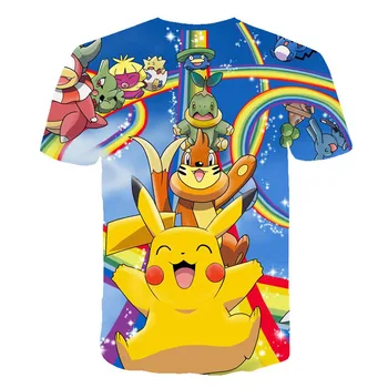 2021 crianças camiseta anime pikachu 3d impresso manga záclony ve vynikajícím mangá přivedla právní engraçado kawaii bonito trička harajuku camiseta 7748