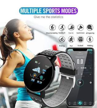 119 Plus 2021 Chytré Hodinky Muži Ženy Krevní Tlak Vodotěsné Sportovní Kolo Smartwatch Inteligentní Hodiny Fitness Tracker Pro Android IOS 8169