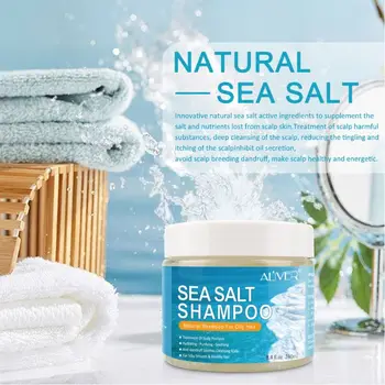 Přírodní Mořská Sůl Šampon na Vlasy Léčba Šampon pro Pokožku hlavy, Lupénku, Svědění Pokožky hlavy a Lupy