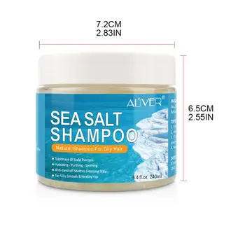 Přírodní Mořská Sůl Šampon na Vlasy Léčba Šampon pro Pokožku hlavy, Lupénku, Svědění Pokožky hlavy a Lupy