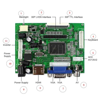 HDMI+VGA Control Board Monitor Kit pro B156XW02 LP156WH2 LCD LED screen Controller Board Řidiče 8270