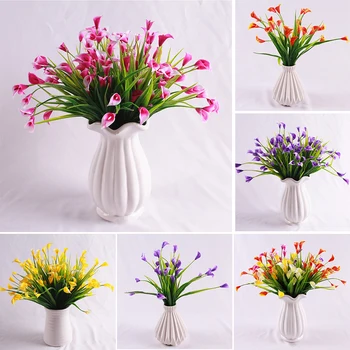 Umělé Květiny, Gerber Calla Lily Plastové Levandule DIY Květinové Kytice Uspořádání Svatební bytové Dekorace Ozdoby 83209
