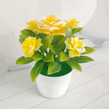 Hrnkové Rostliny Realistické Umělé Plastové Simulace Květiny Hrnce pro Domácí Bonsai Umělé Květiny v Květináči Pro Domácí Dekor