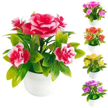 Hrnkové Rostliny Realistické Umělé Plastové Simulace Květiny Hrnce pro Domácí Bonsai Umělé Květiny v Květináči Pro Domácí Dekor