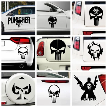 Punisher Auto Samolepky Vinyl Car Styling Obtisk Nálepka Art Design, Vzor, Auto Příslušenství Pro Čelní Sklo Vodotěsné 873