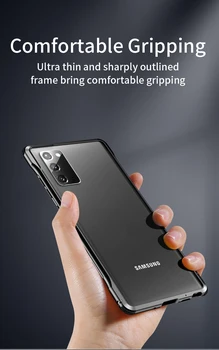 Nárazuvzdorné Pouzdro na Telefon pro Samsung S20 S21 Poznámka 20 Plus Ultra Tenká Full ochranné víko s Air Bag Luxusní Hliníkové Kovové Shell 87650
